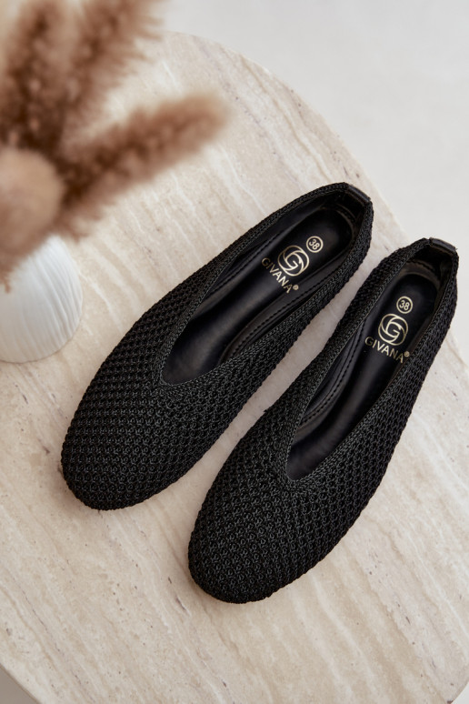 Ballerines avec motifs et résille couleur noire Calmore