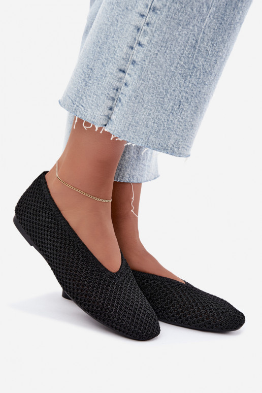 Ballerines avec motifs et résille couleur noire Calmore