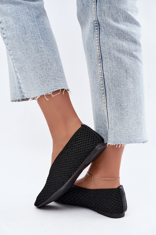 Ballerines avec motifs et résille couleur noire Calmore