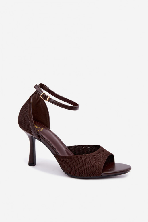 Sandales pour femmes avec des talons fins couleur chocolat Galya