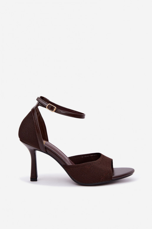 Sandales pour femmes avec des talons fins couleur chocolat Galya