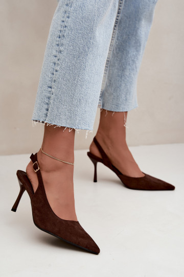 Sandales en daim synthétique Czekolado Cassy à talons fins 2