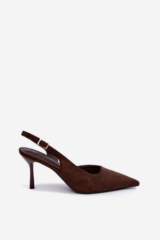 Sandales en daim synthétique Czekolado Cassy à talons fins
