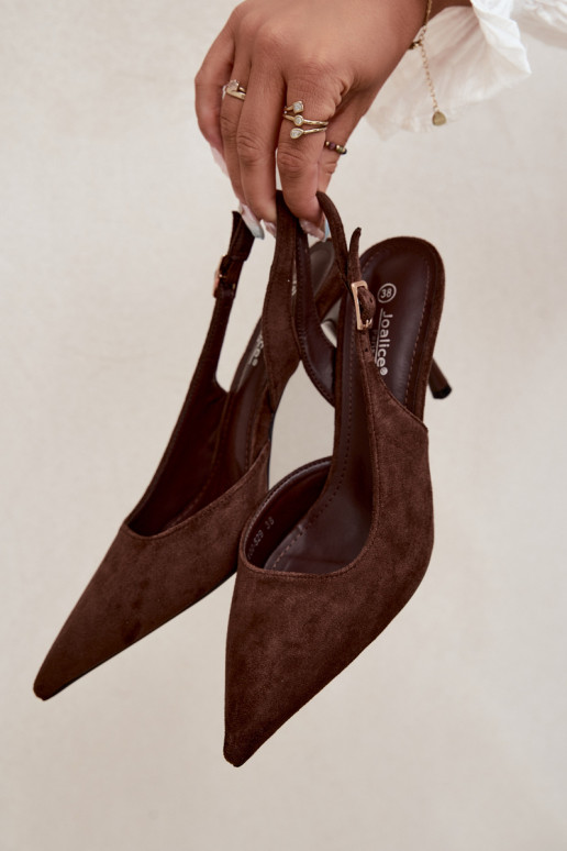 Sandales en daim synthétique Czekolado Cassy à talons fins