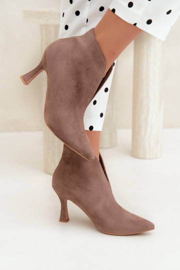 bottines pour femmes avec découpes et talons en sable Jelya