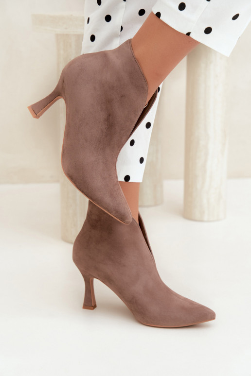 bottines pour femmes avec découpes et talons en sable Jelya