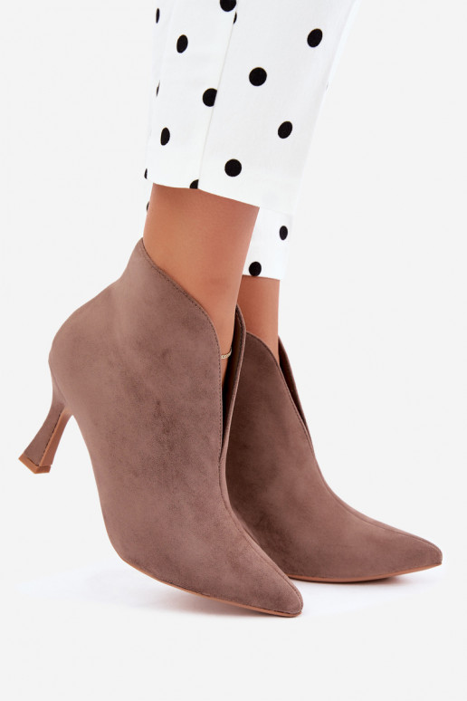 bottines pour femmes avec découpes et talons en sable Jelya