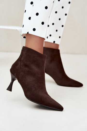 bottines isolées pour femmes avec talons en chocolat Elsya 2