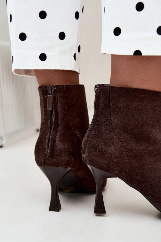bottines isolées pour femmes avec talons en chocolat Elsya