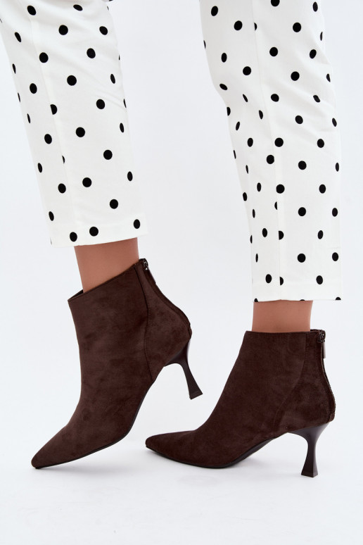 bottines isolées pour femmes avec talons en chocolat Elsya