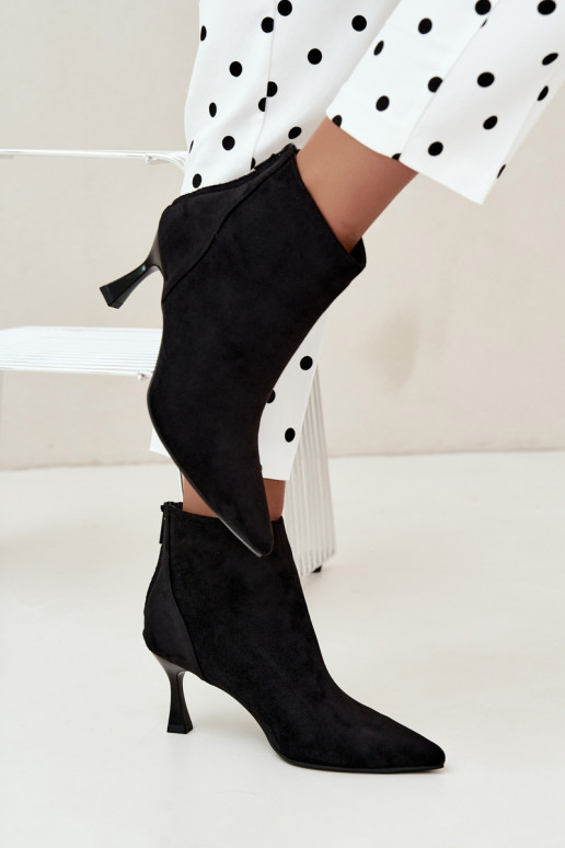 bottines isolées pour femmes avec talons en noir Elsya