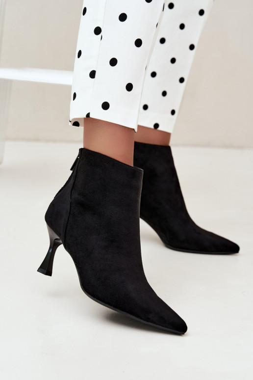 bottines isolées pour femmes avec talons en noir Elsya
