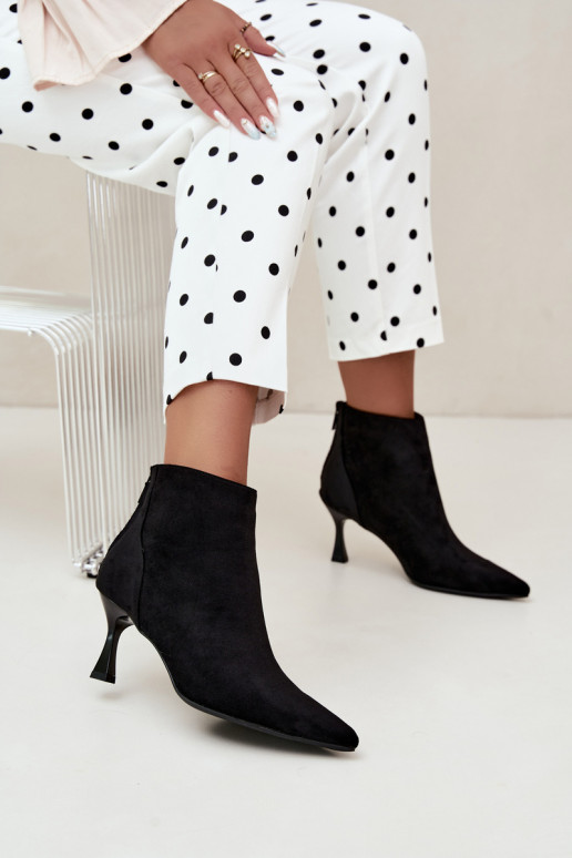 bottines isolées pour femmes avec talons en noir Elsya
