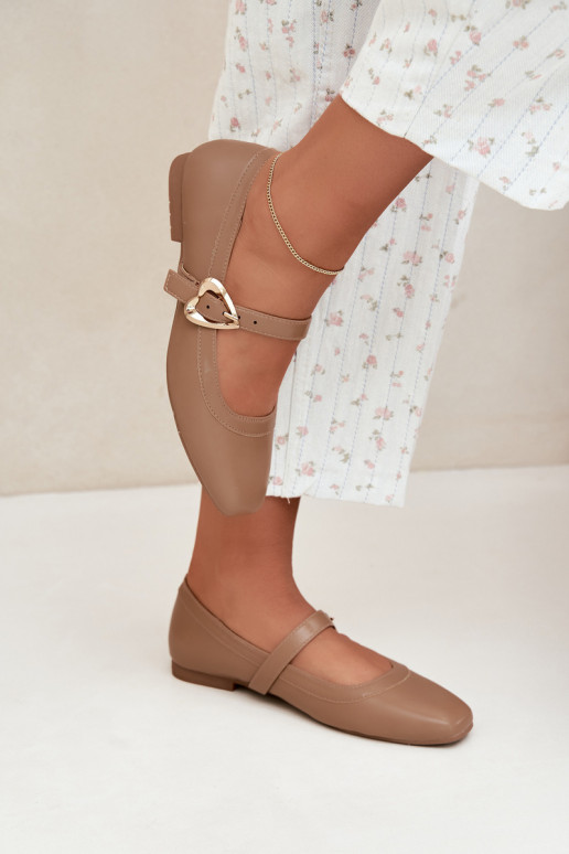 ballerines avec boucles et cœurs en sable Relsa