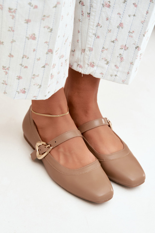 ballerines avec boucles et cœurs en sable Relsa