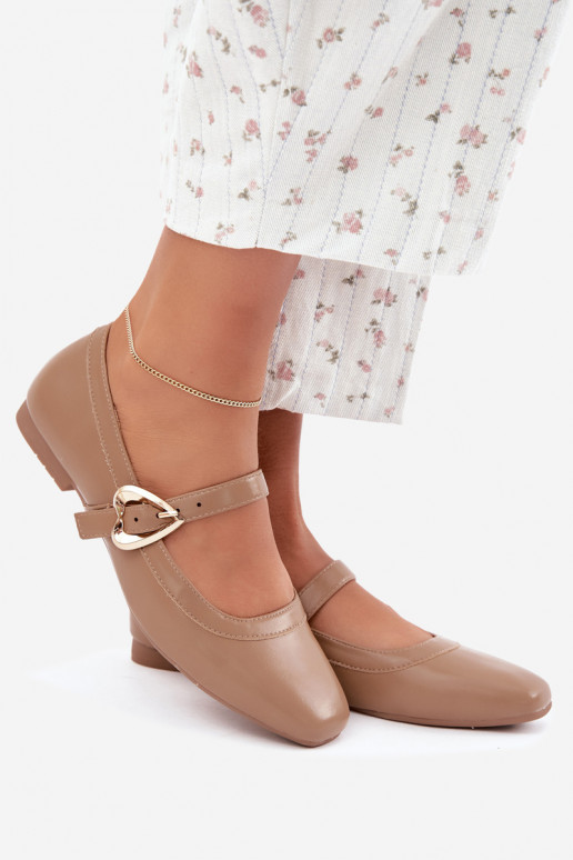 ballerines avec boucles et cœurs en sable Relsa