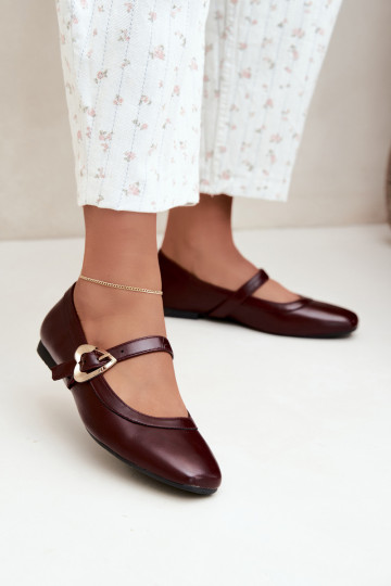 ballerines avec boucles et cœurs en bordeaux Relsa 2
