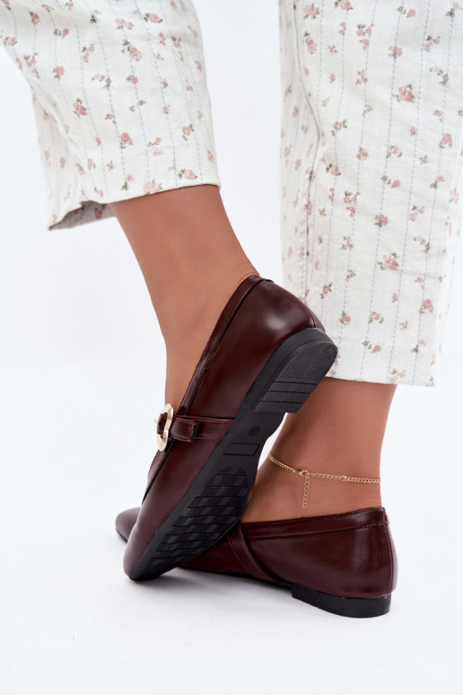 ballerines avec boucles et cœurs en bordeaux Relsa