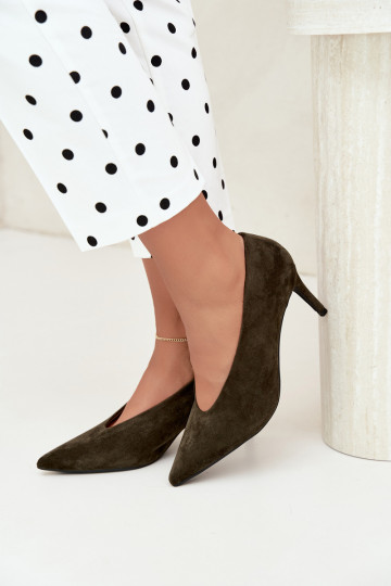 chaussures en daim pour femmes en kaki Brenya