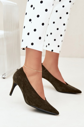 chaussures en daim pour femmes en kaki Brenya 2