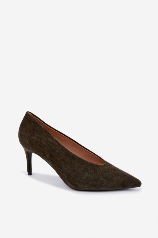 chaussures en daim pour femmes en kaki Brenya