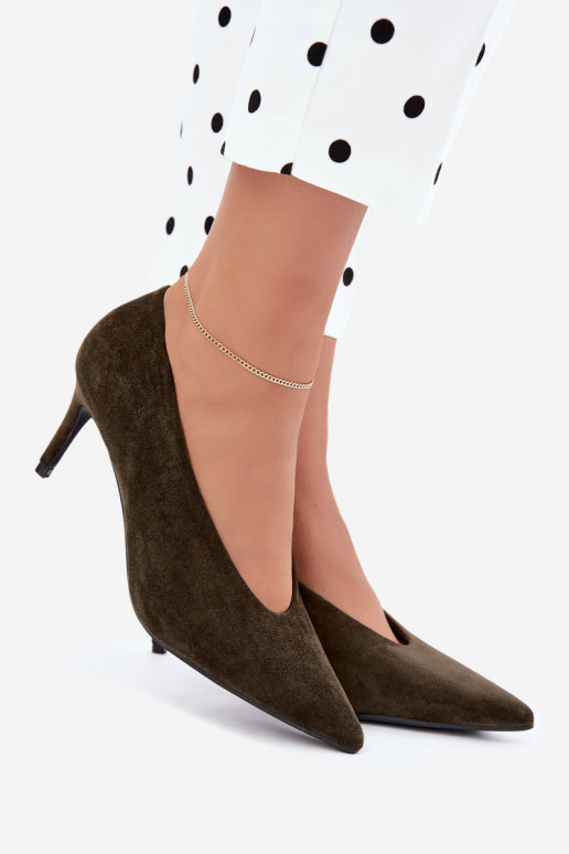 chaussures en daim pour femmes en kaki Brenya