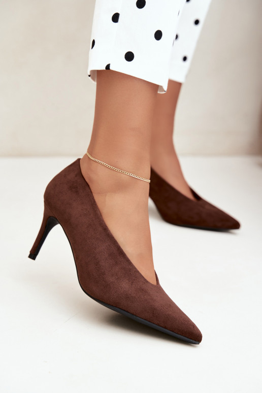 chaussures en daim pour femmes en chocolat Brenya