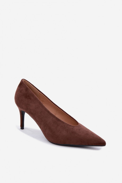 chaussures en daim pour femmes en chocolat Brenya