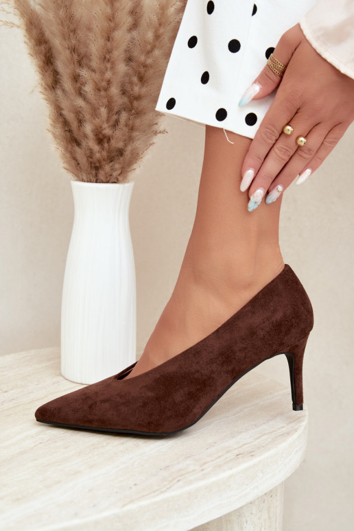 chaussures en daim pour femmes en chocolat Brenya