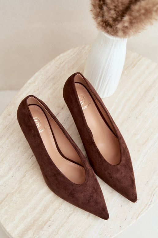 chaussures en daim pour femmes en chocolat Brenya