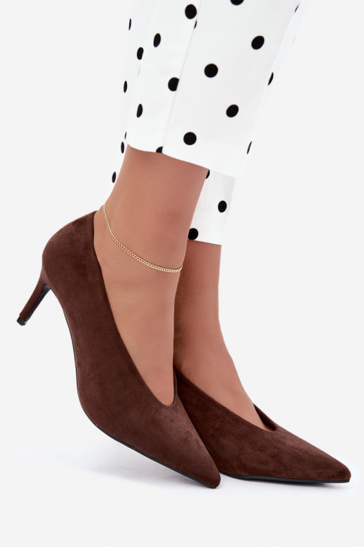 chaussures en daim pour femmes en chocolat Brenya