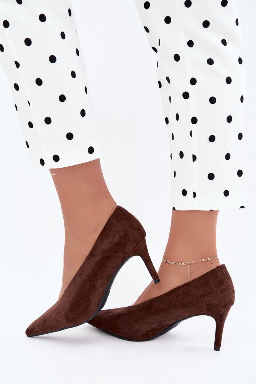 chaussures en daim pour femmes en chocolat Brenya
