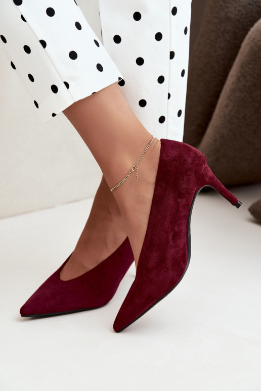 chaussures en daim pour femmes en bordeaux Brenya
