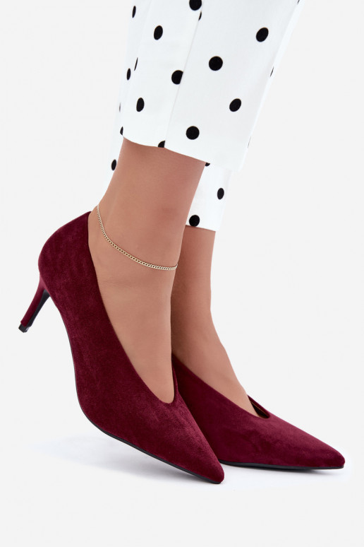 chaussures en daim pour femmes en bordeaux Brenya