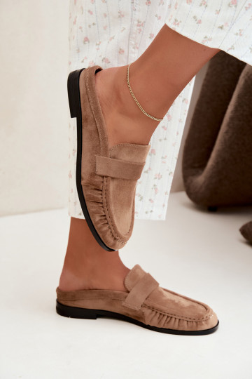 mocassins femmes à talon ouvert couleur sable Parella 2