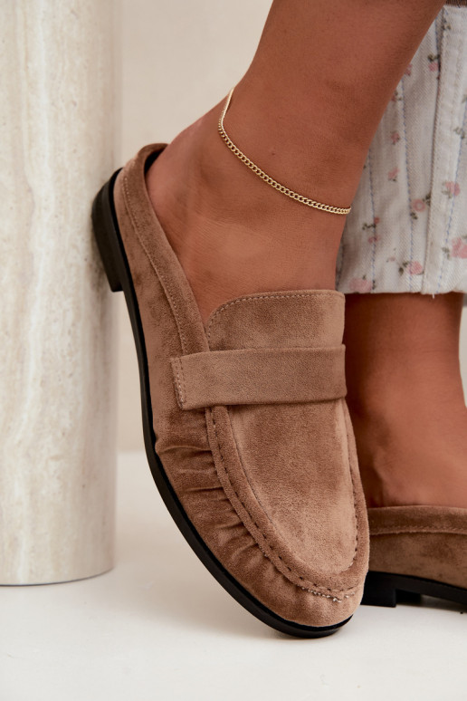 mocassins femmes à talon ouvert couleur sable Parella