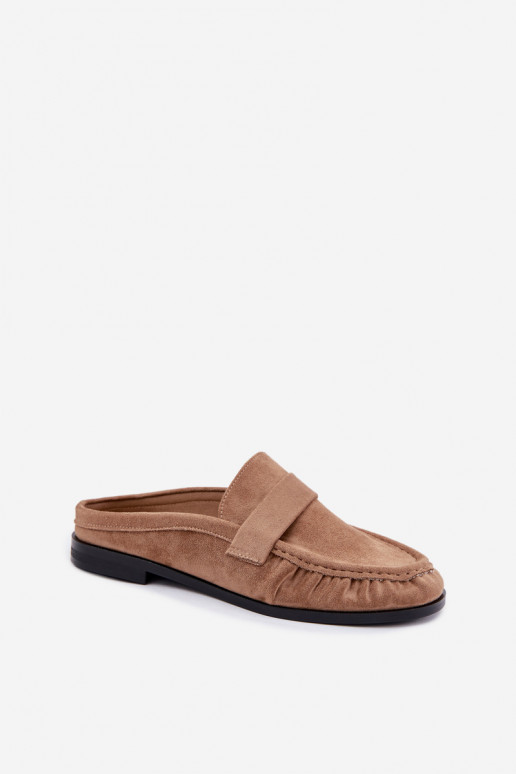mocassins femmes à talon ouvert couleur sable Parella