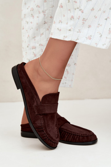 mocassins femmes à talon ouvert couleur marron Parella
