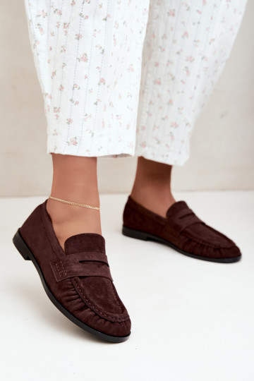 mocassins femmes avec volants couleur marron Cayen 2