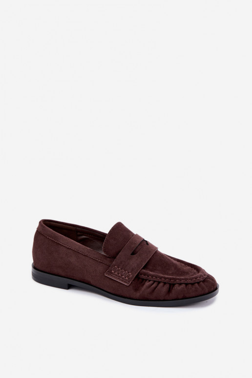 mocassins femmes avec volants couleur marron Cayen