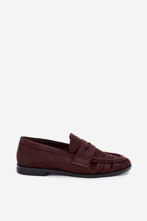 mocassins femmes avec volants couleur marron Cayen