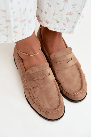 mocassins femmes avec volants couleur sable Cayen