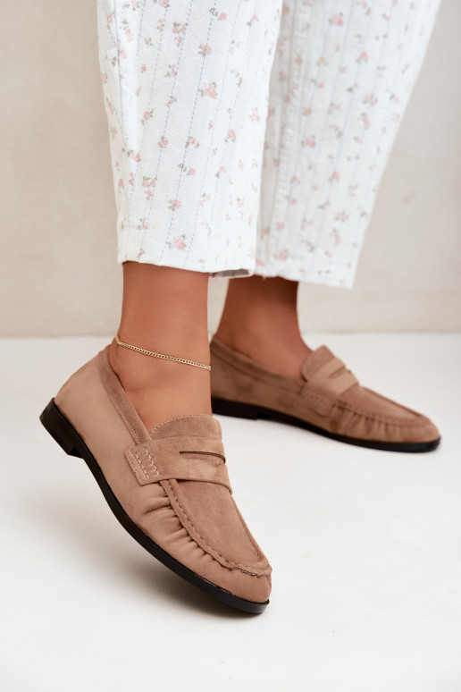 mocassins femmes avec volants couleur sable Cayen