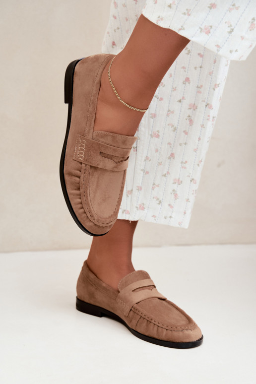 mocassins femmes avec volants couleur sable Cayen