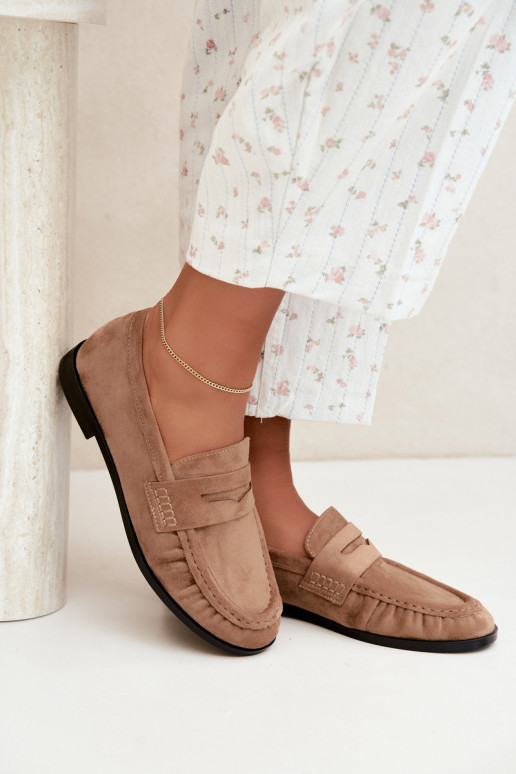 mocassins femmes avec volants couleur sable Cayen