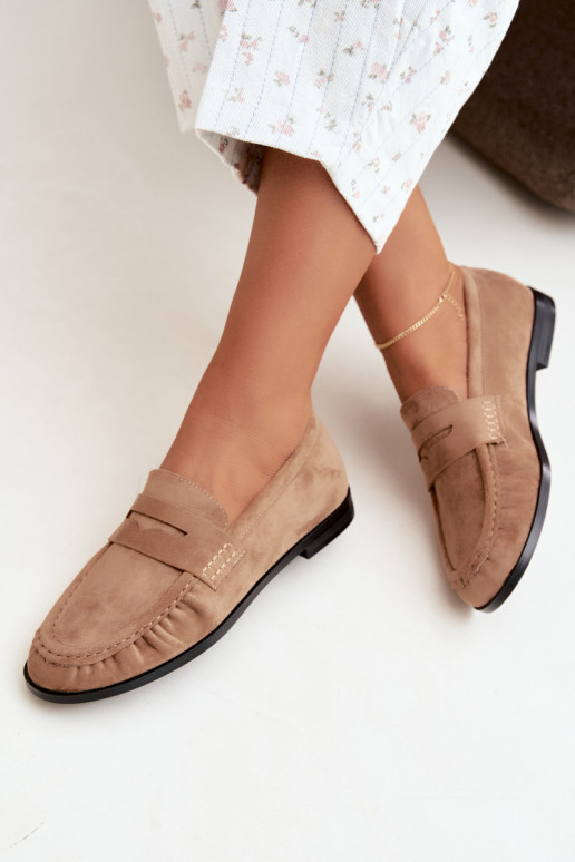 mocassins femmes avec volants couleur sable Cayen
