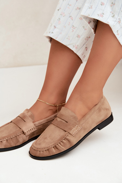 mocassins femmes avec volants couleur sable Cayen