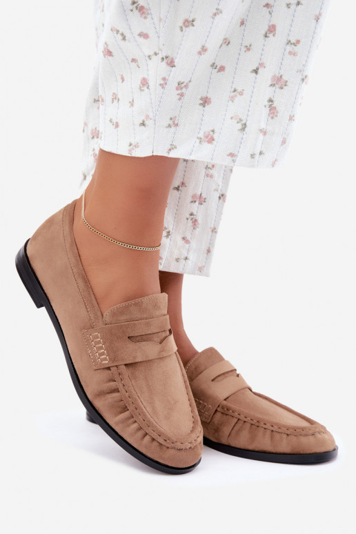mocassins femmes avec volants couleur sable Cayen