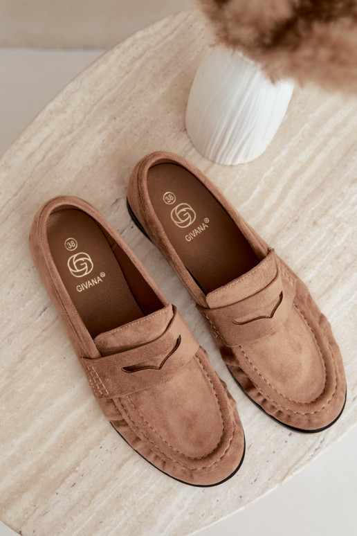 mocassins femmes avec volants couleur sable Cayen