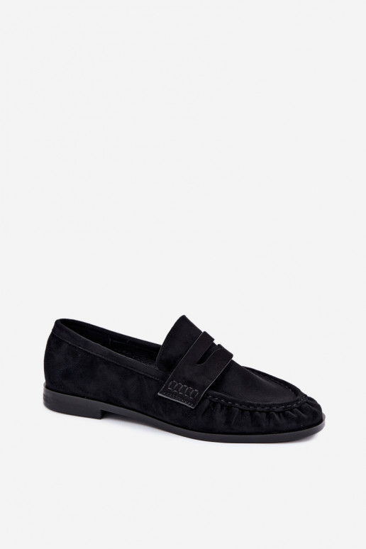 mocassins femmes avec volants couleur noire Cayen